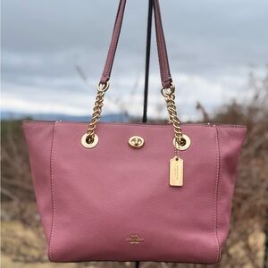 Coach Turnlock Chain Tote Bag